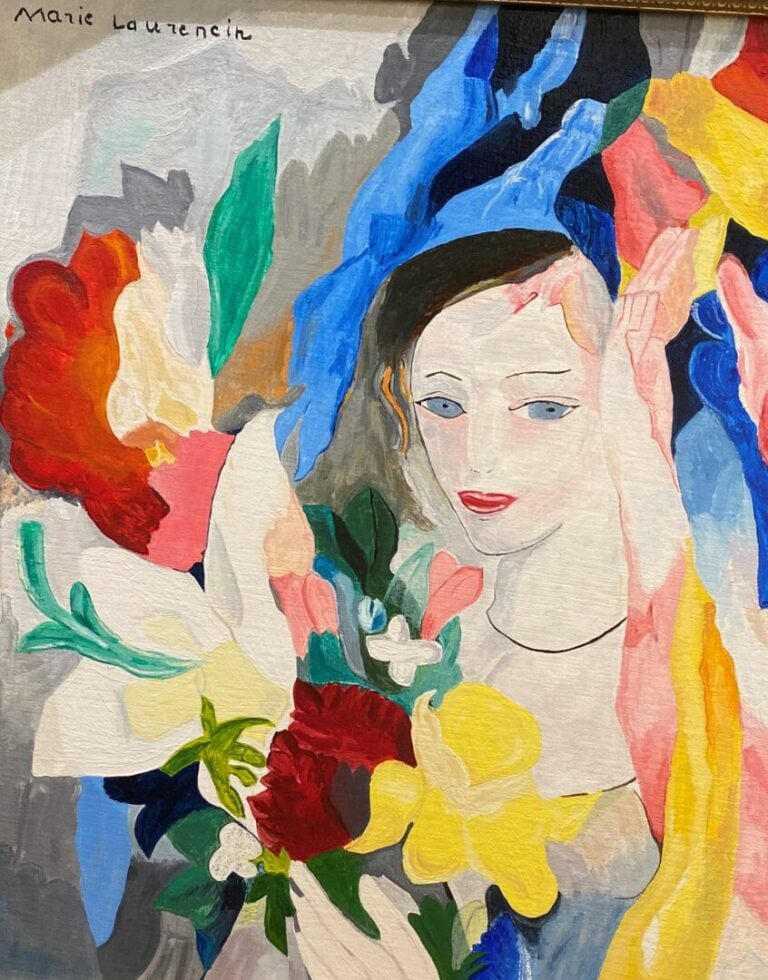 Ensemble de deux pièces encadrées représentant pour l'un un portrait de femme e…