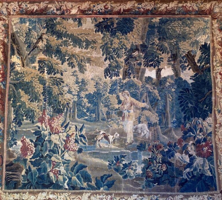 Ensemble de deux tapisseries à décor de paysage - Travail moderne - Dimensions…