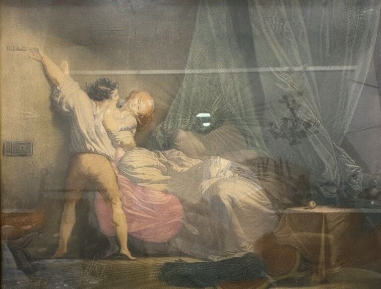 Ensemble de gravures - comprenant: - - Vue d'optique, Le pont de change à Paris…