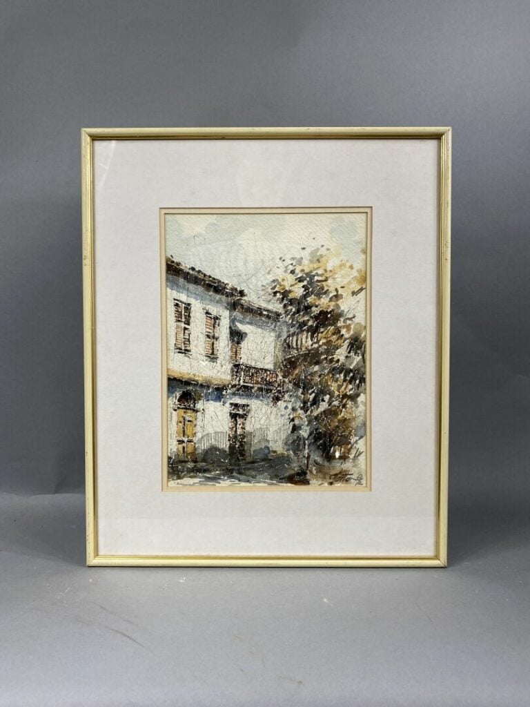 Ensemble de huit pièces encadrées comprenant des dessins, reproductions, techni…
