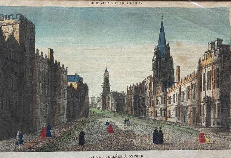 Ensemble de pièces encadrées comprenant gravures, vue d'optiques du Pont Neuf,…