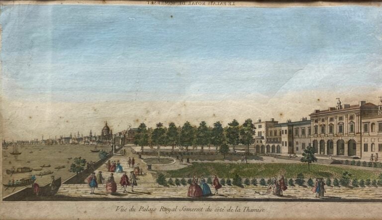 Ensemble de pièces encadrées comprenant gravures, vue d'optiques du Pont Neuf,…