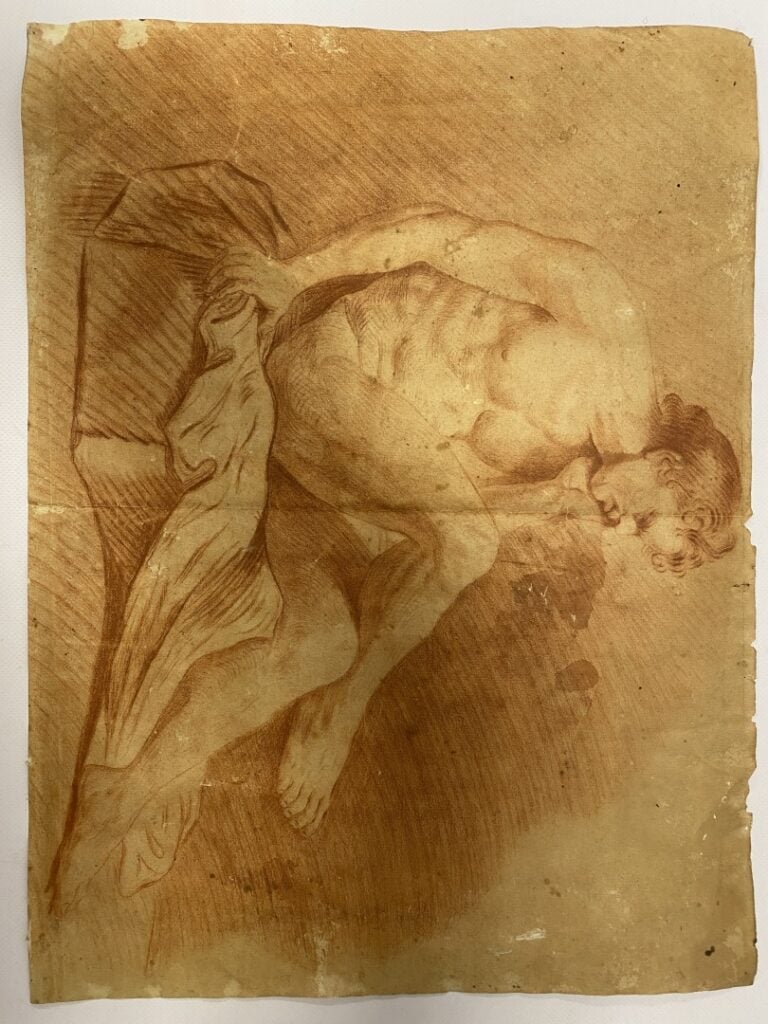 Ensemble de trois dessins, dont: sanguine, ...