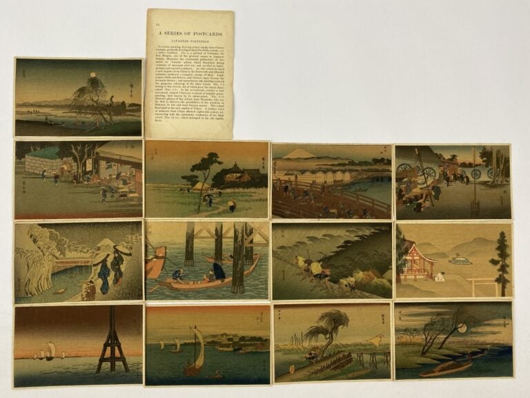 Ensemble d'une dizaine de cartes postales polychromes, Vues du Japon - Japon, X…