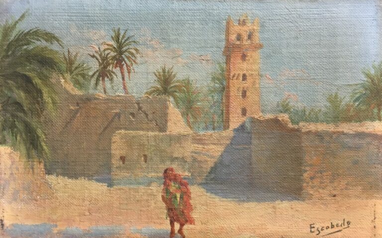 ESCOBEDO (XXème siècle). - Paysage d'Afrique du Nord - Huile sur toile, signée…