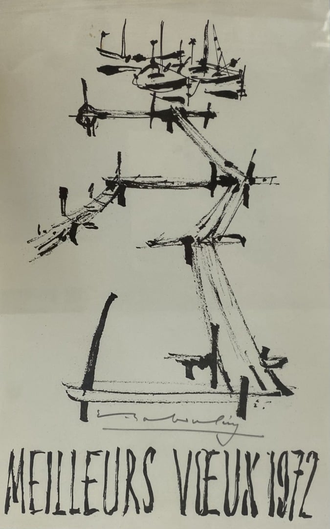 Eugène BABOULENE (1905-1994) - "Meilleurs voeux" - Ensemble de quatre lithograp…