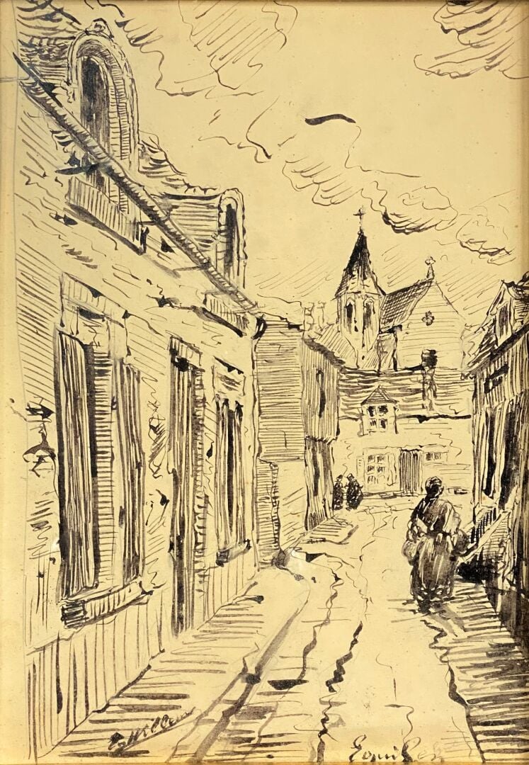 Eugène WILLEMS (Belgique fin du XIXe-début du XXe siècle) - Personnage dans une…