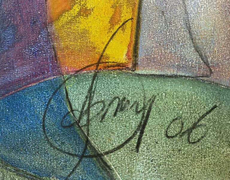 Eve DOMY (1951) - Composition - Huile sur toile, signée en bas à droite et daté…