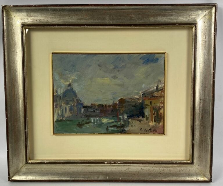 Ezio PASTORIO (1911-2006) - Vue de Venise - Huile sur panneau, signée en bas à…