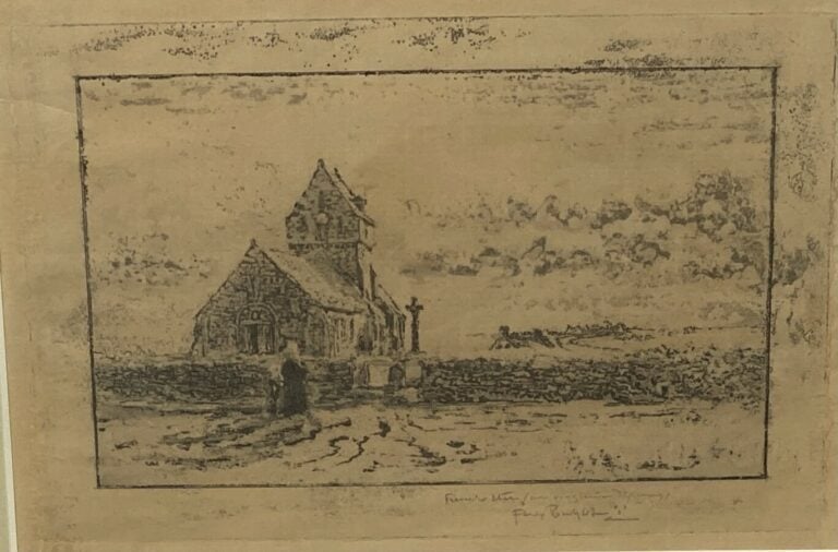Félix BUHOT (1847-1898) - Eglise Bretonne, 1887 - Eau-forte sur vélin, épreuve…