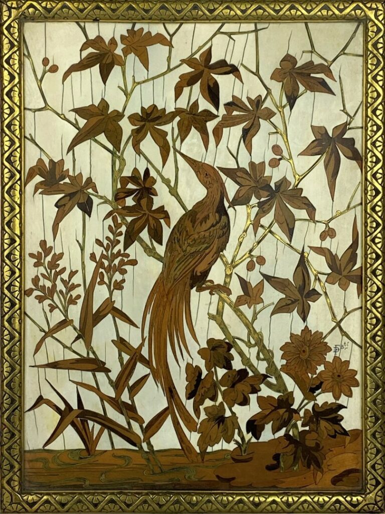 *Ferdinand DUVINAGE (1813-1874) - Plaque en placage d'ivoire à décor central d'…