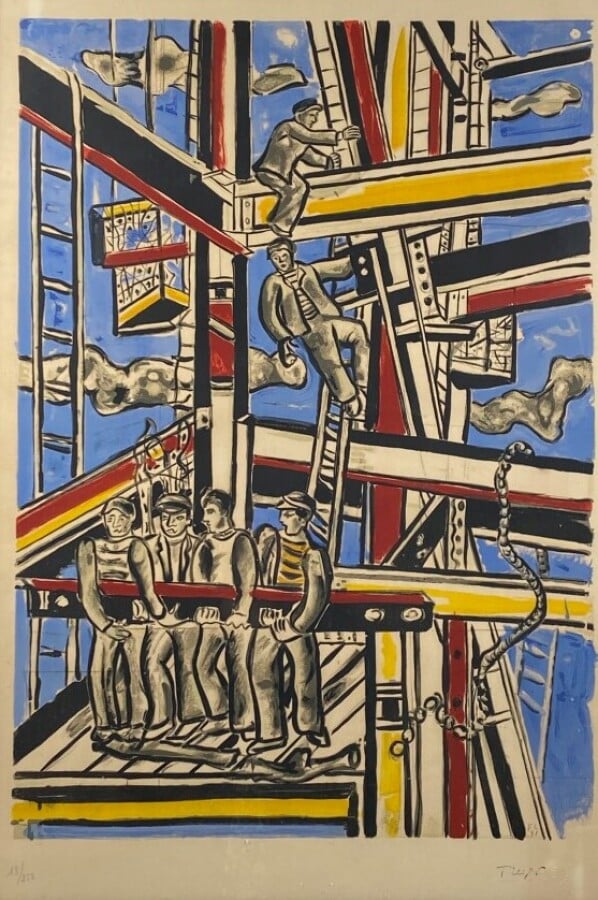 Fernand LEGER (1881-1955) (d'après) - Constructeurs, 1951 - Lithographie en cou…