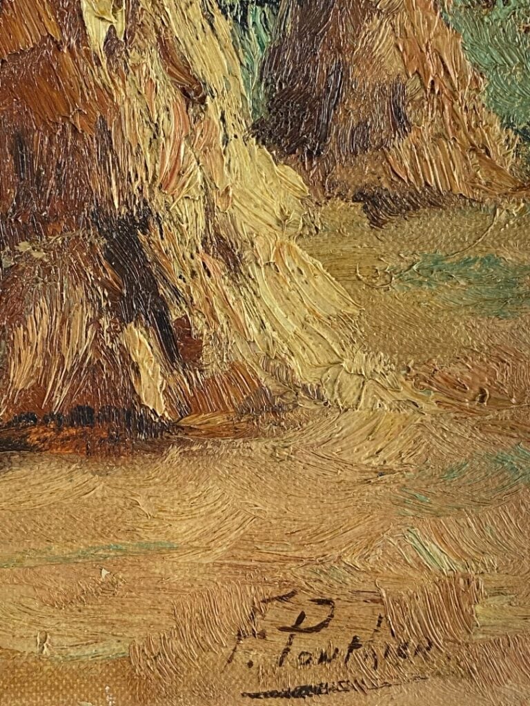 Fernand PONTHIER (1885-1952) - Moisson à Hamoir - Huile sur toile - Signée en b…