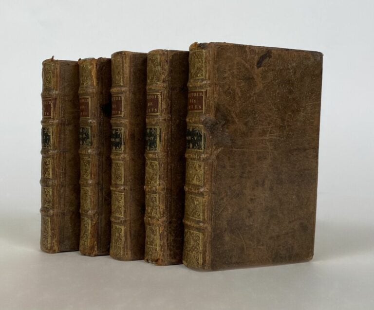 Flavius Joseph - Histoire des Juifs - P.,1717 - 5 vol in-12 pl veau