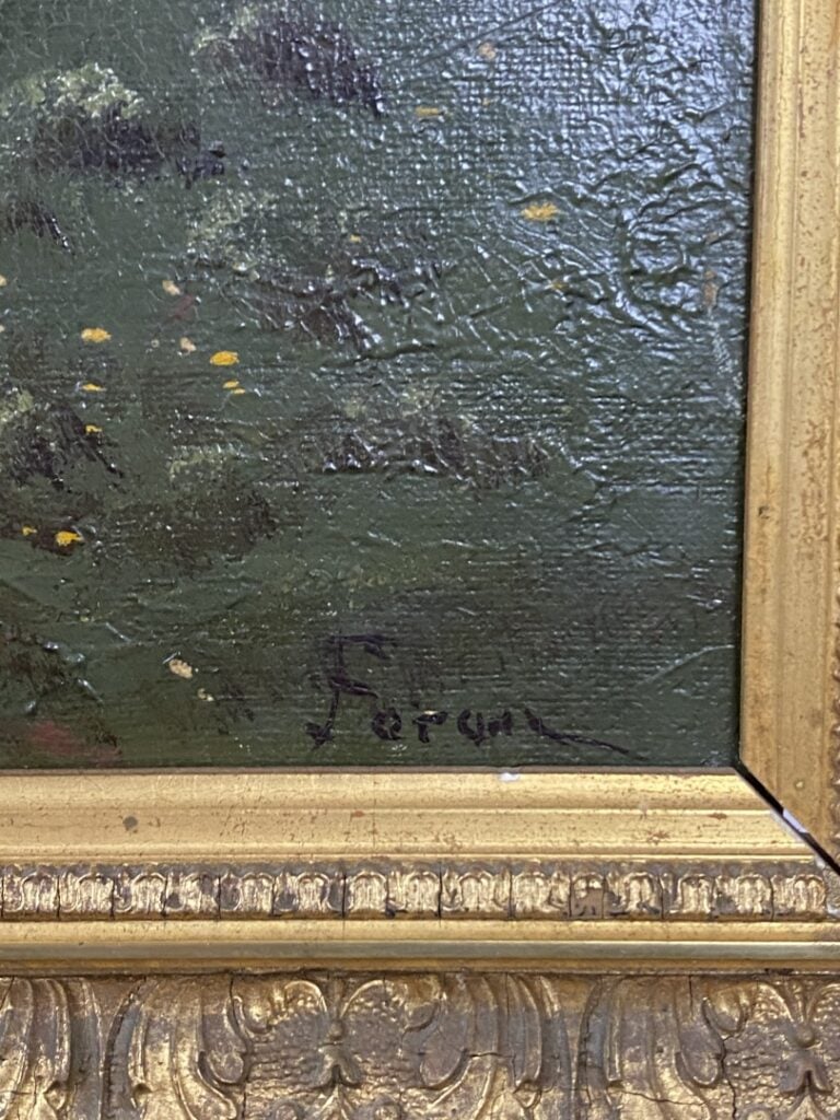 FORON (?) - Paysanne au troupeau - Huile sur toile - Signée en bas à droite - 3…