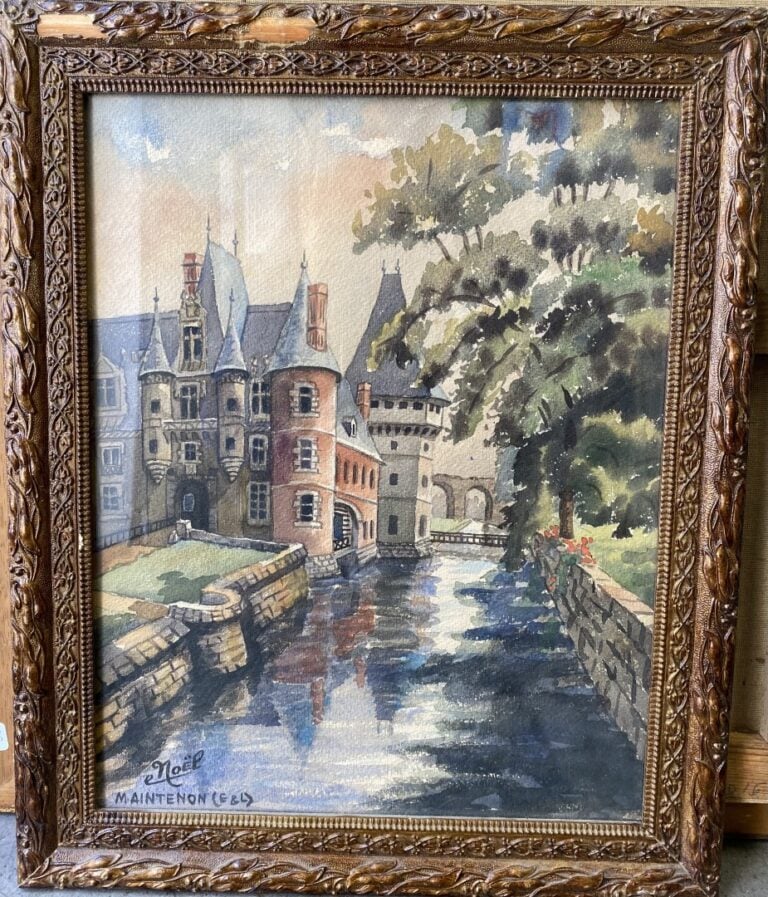 Fort lot de pièces encadrées, aquarelles, tableaux, gravures, en l'état sans ré…