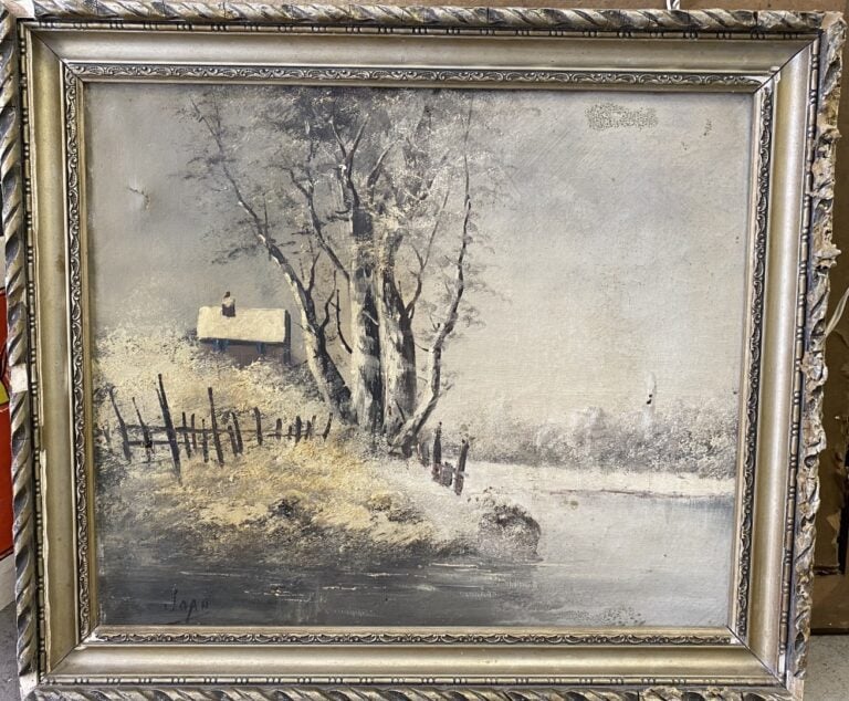 Fort lot de pièces encadrées, aquarelles, tableaux, gravures, en l'état sans ré…