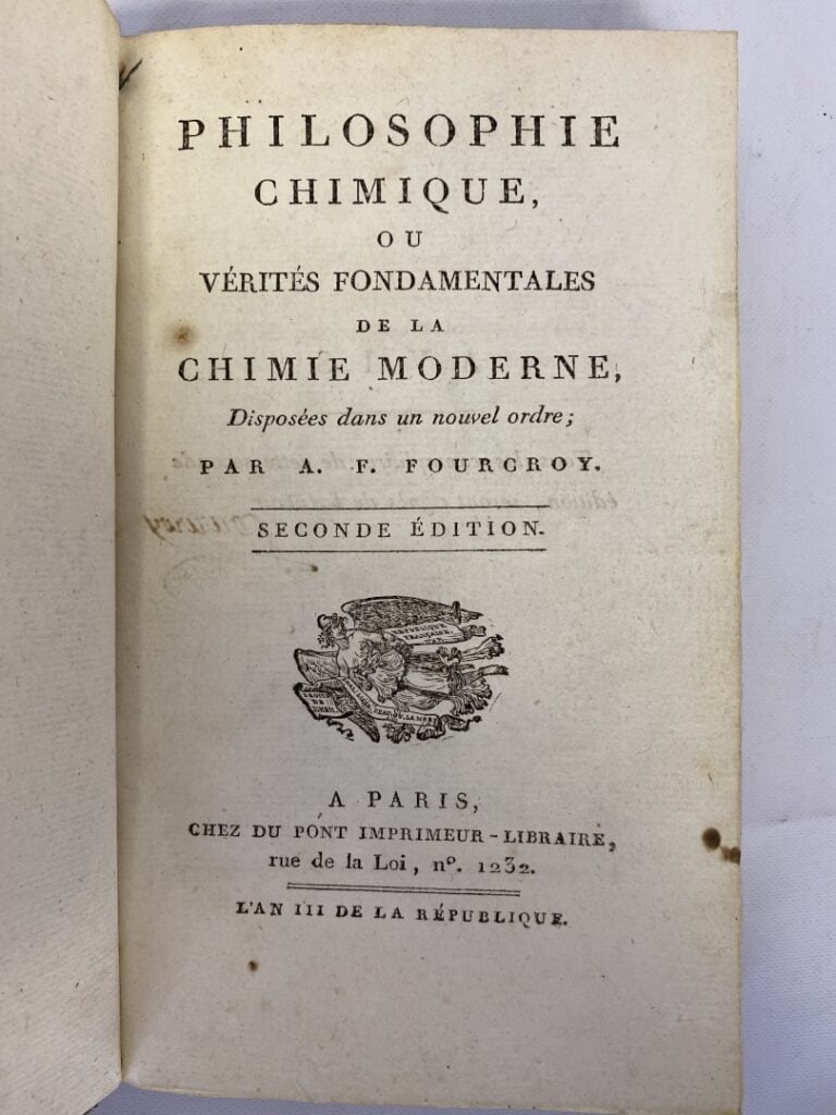 FOURCROY (A.F. de) - Philosophie chimique, ou Vérités fondamentales de chimie m…