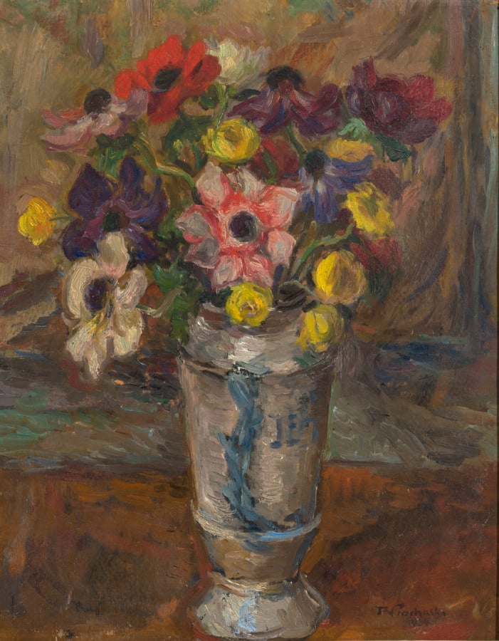 Franciszek PROHASKA (1891-1972) - Bouquet de fleurs, 1934 - Huile sur carton, s…