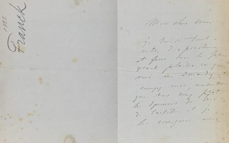 Franck, César 2 l.a.s. - 2 lettres.