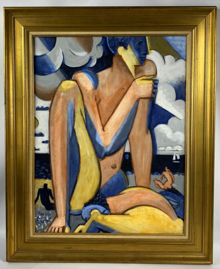 François BROCHET (1925-2001) - Baigneuse - Huile sur toile, signée en bas à gau…