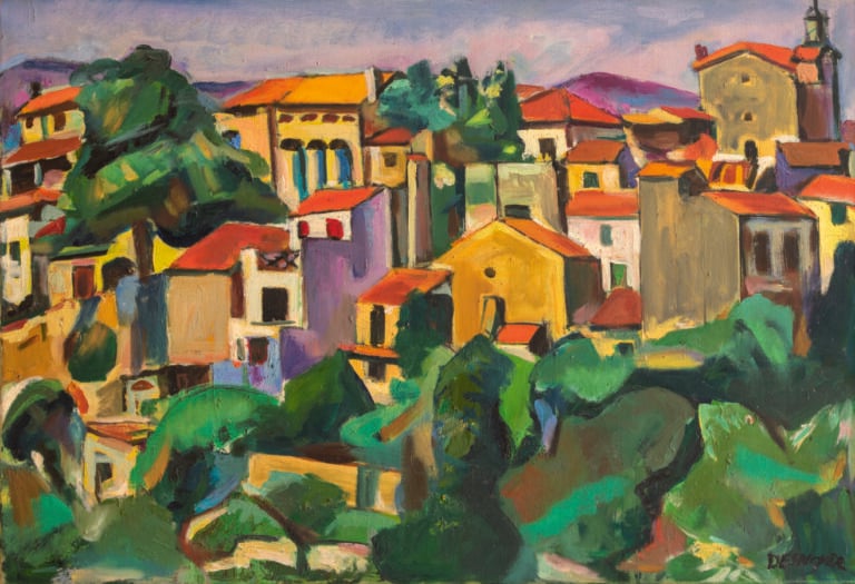 François DESNOYER (1894-1972) - Le Roussillon, St Jean Plat-de-corts, 1971Huile…