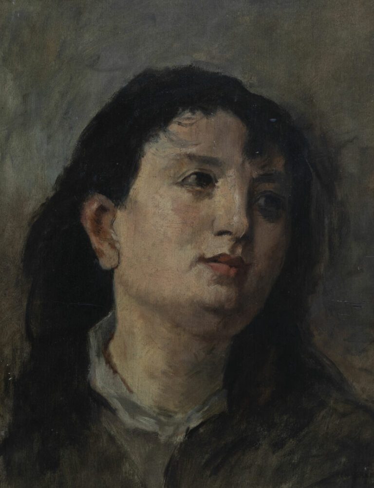 François Nicolas Auguste FEYEN-PERRIN (1826-1888) - Portrait de femme, visage t…