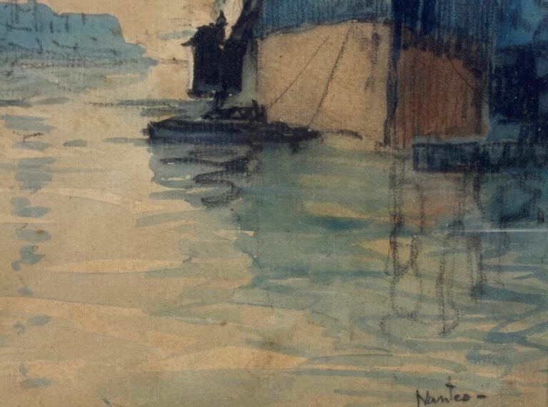 Frank WILL (1900-1951) - Port de Nantes - Aquarelle sur papier - Signée en bas…