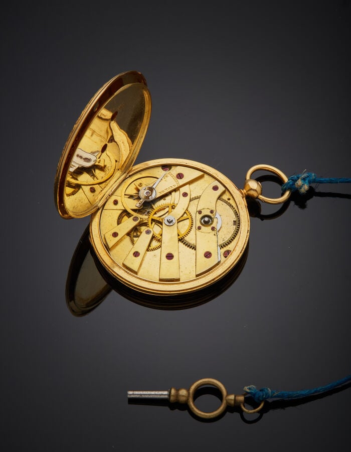 FREDERICH Frères - MONTRE de POCHE SAVONNETTE pour le marché ottoman, en or jau…