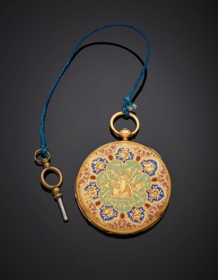 FREDERICH Frères - MONTRE de POCHE SAVONNETTE pour le marché ottoman, en or jau…