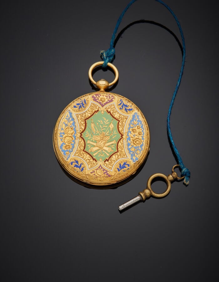 FREDERICH Frères - MONTRE de POCHE SAVONNETTE pour le marché ottoman, en or jau…