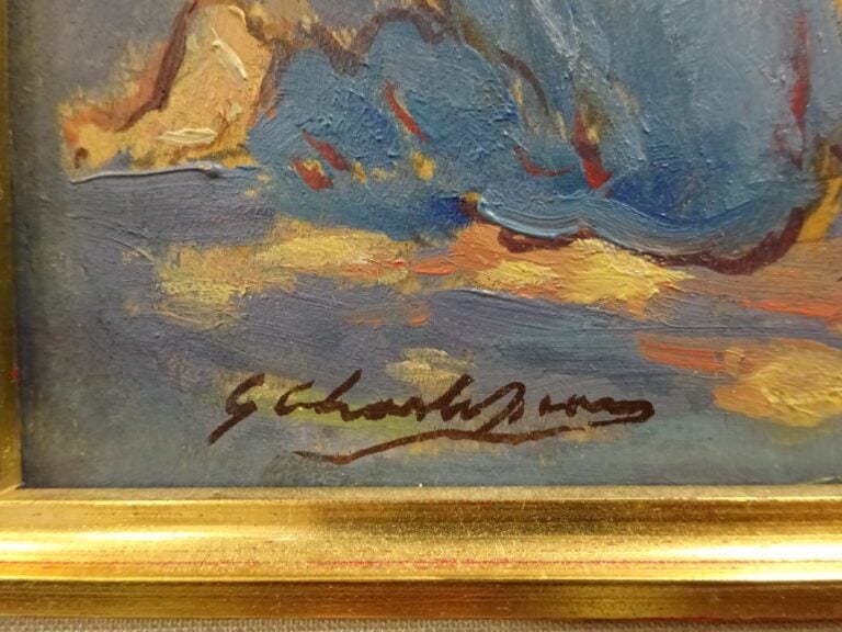 Gabriel CHARLOPEAU (1889-1967). - L'Annonciation - Huile sur panneau, signée en…