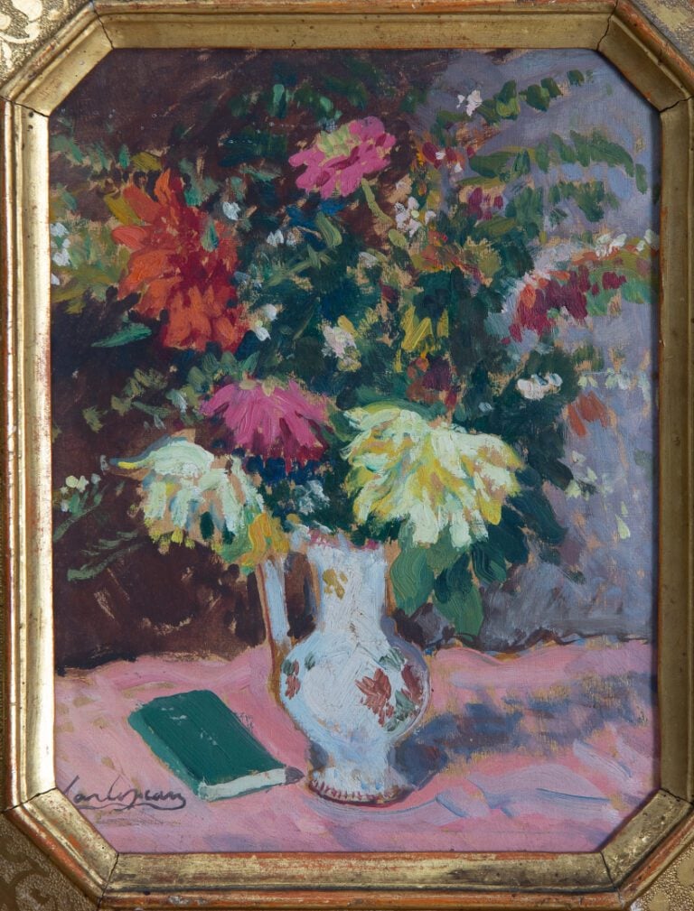 Gabriel CHARLOPEAU (1889-1967). - Nature morte à la cruche fleurie - Huile sur…