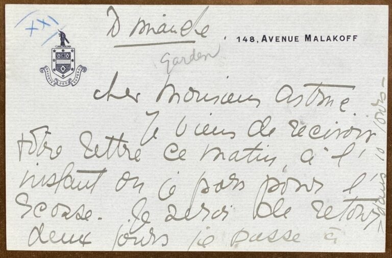 Garden, Marie 3 L.a.s. - 3 lettres.