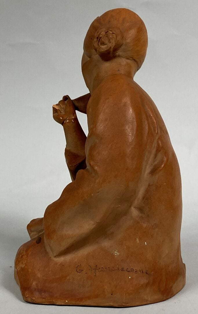 Gaston HAUCHECORNE (1880-1945) - Sculpture en terre cuite figurant un buste de…
