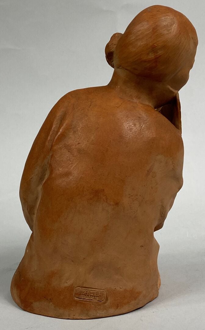 Gaston HAUCHECORNE (1880-1945) - Sculpture en terre cuite figurant un buste de…