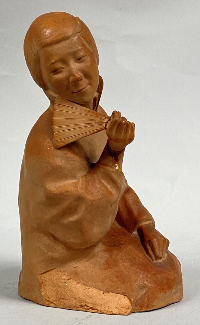 Gaston HAUCHECORNE (1880-1945) - Sculpture en terre cuite figurant un buste de…