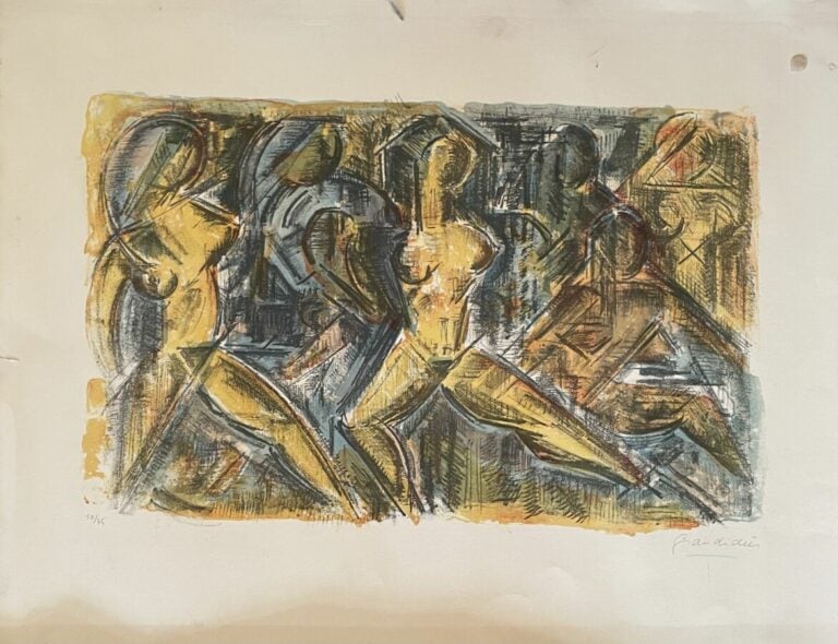 GEN PAUL - les courses - Lithographie - 36 x 44.5 cm - Piqûres - on joint : - G…
