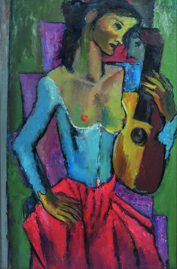 Georges ARTEMOFF (1892-1965) - Femme à la guitare - Huile sur toile, signée en…