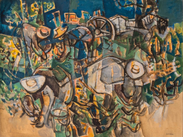 Georges DAYEZ (1907-1991) - Les Vendanges - Technique mixte sur papier, maroufl…