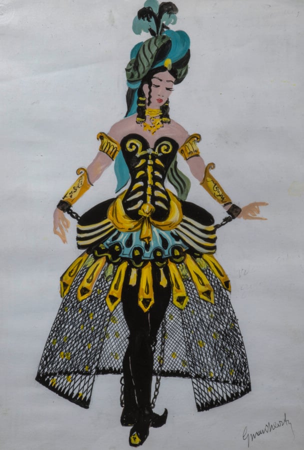 Georges WAHKEVITCH (1907-1984) - Projet de costume de Herminie pour la tragédie…