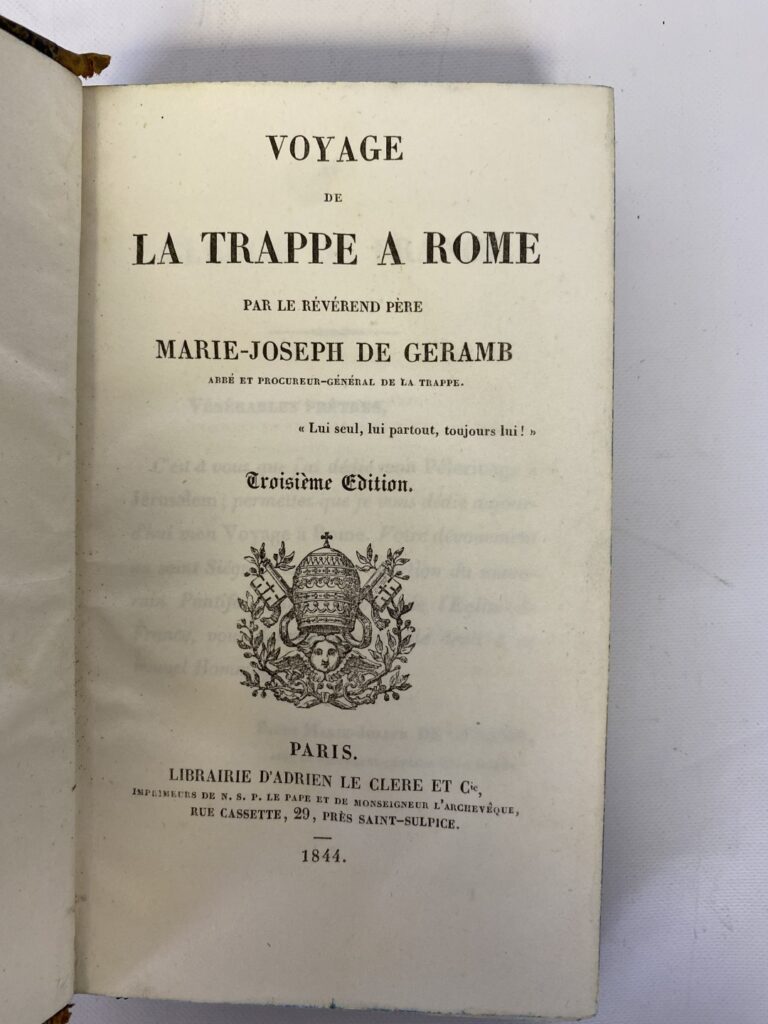GERAMB Marie-Joseph de R.P. - Voyage de La Trappe à Rome - Paris. Le Clere Adri…