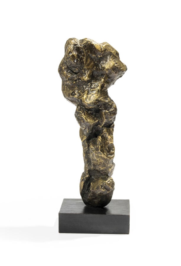Gérard KOCH (1926 - 2014) - Sculpture abstraite en bronze a patine dorée reposa…