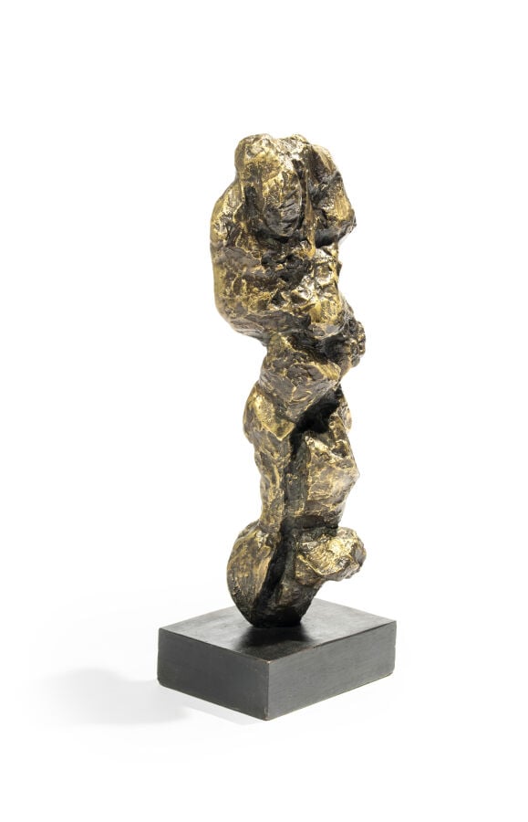 Gérard KOCH (1926 - 2014) - Sculpture abstraite en bronze a patine dorée reposa…