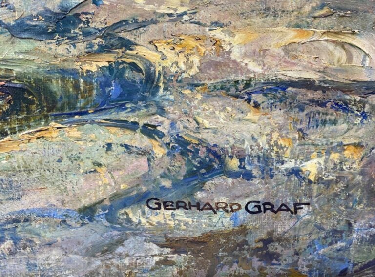 Gerhard GRAF (1883-1960) - Vue de Port - Huile sur toile - Signé en bas à droit…