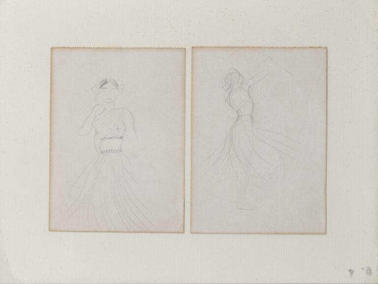 Germaine DRUON (attribué à) - Femme au chignon et portrait de femme - Deux fusa…