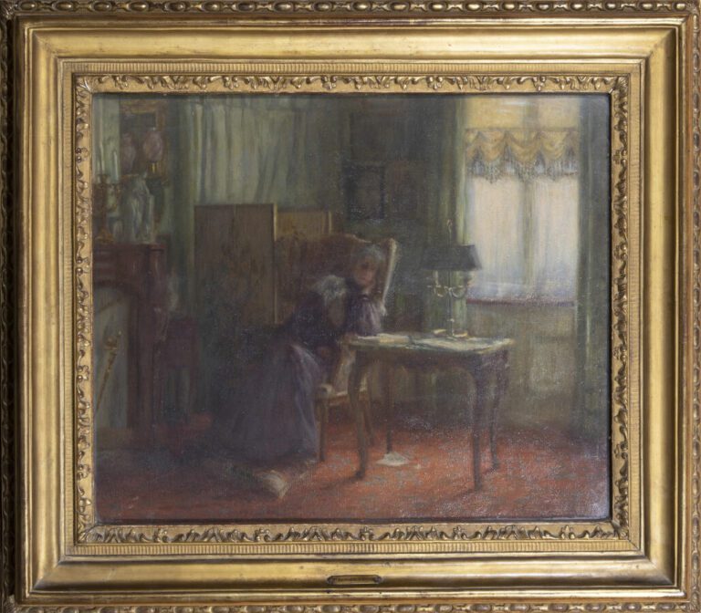 Germaine DRUON (Douai 1878 - Paris 1959) - Jeune femme assoupie - Toile d'origi…