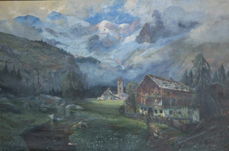 Gerolamo VARESE (1860-1935) - Paysage de montagne - Huile sur toile - 98 x 149…