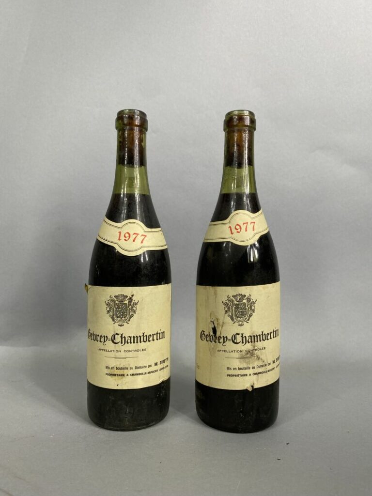 Gevrey-Chambertin - Lot de deux bouteilles, 1977 - (niveau bas goulot)