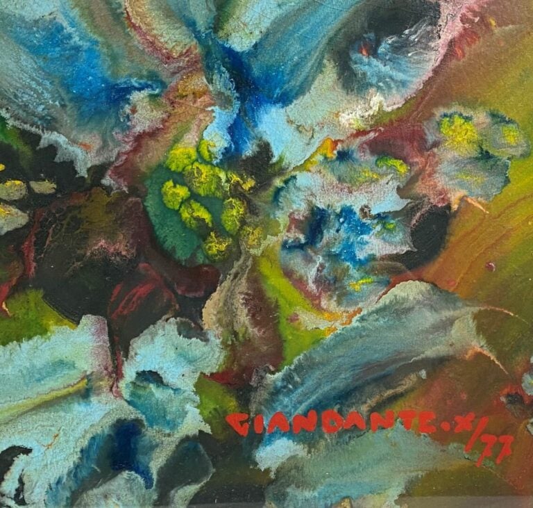 GIANDANTE X (1900-1984) - Fleurs - Deux techniques mixtes sur carton - Signés e…